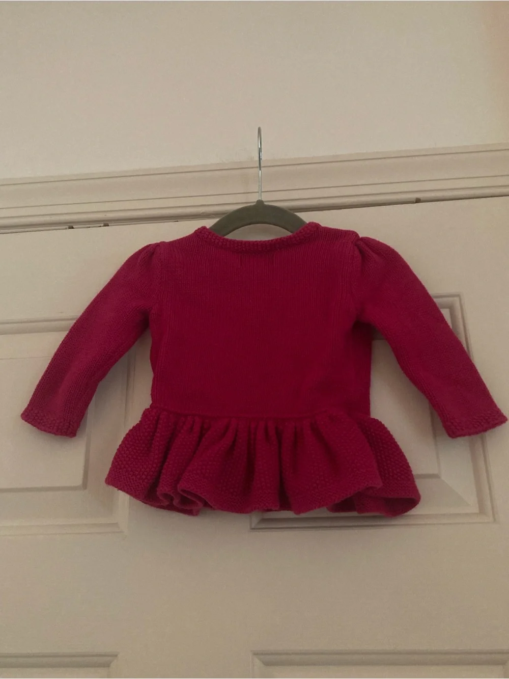 Ralph Lauren Pink Knit Peplum Sweater with Flag